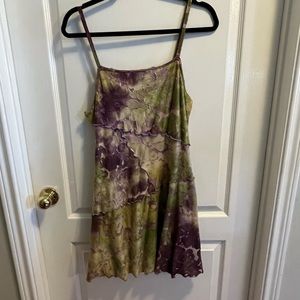 juniors tie dye fairy grunge dress, size medium
